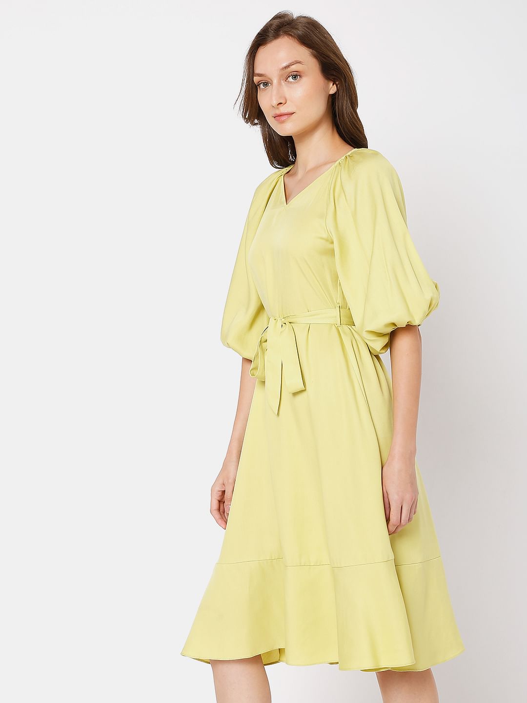 Green Tiered Midi Dress
