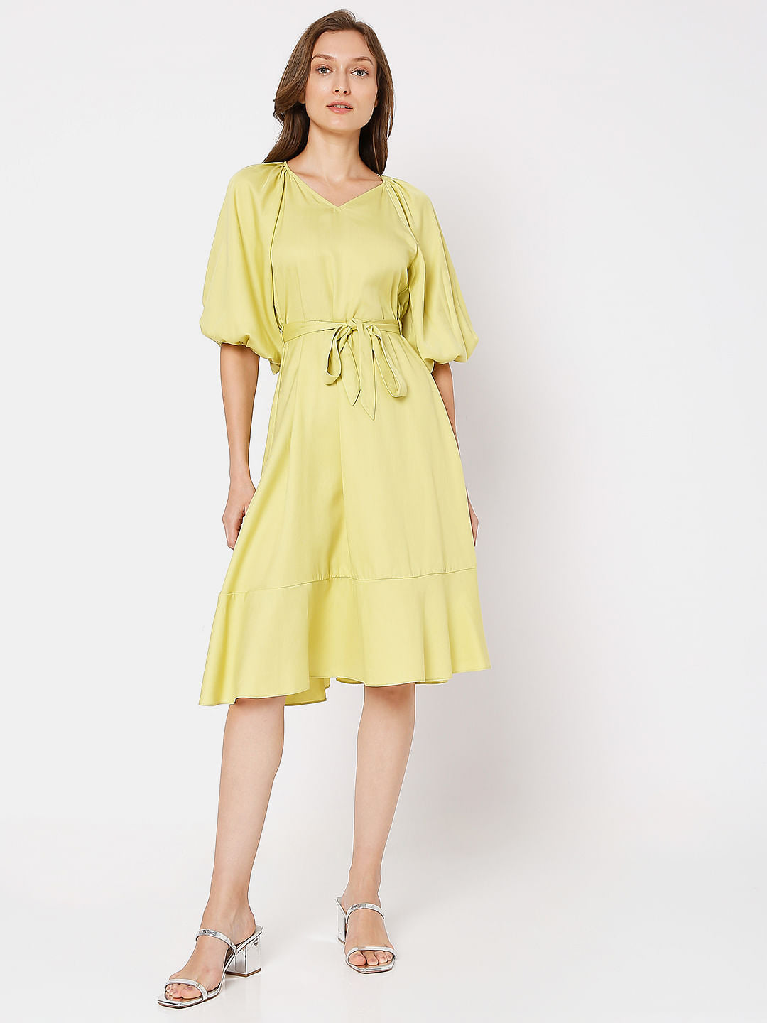 Green Tiered Midi Dress