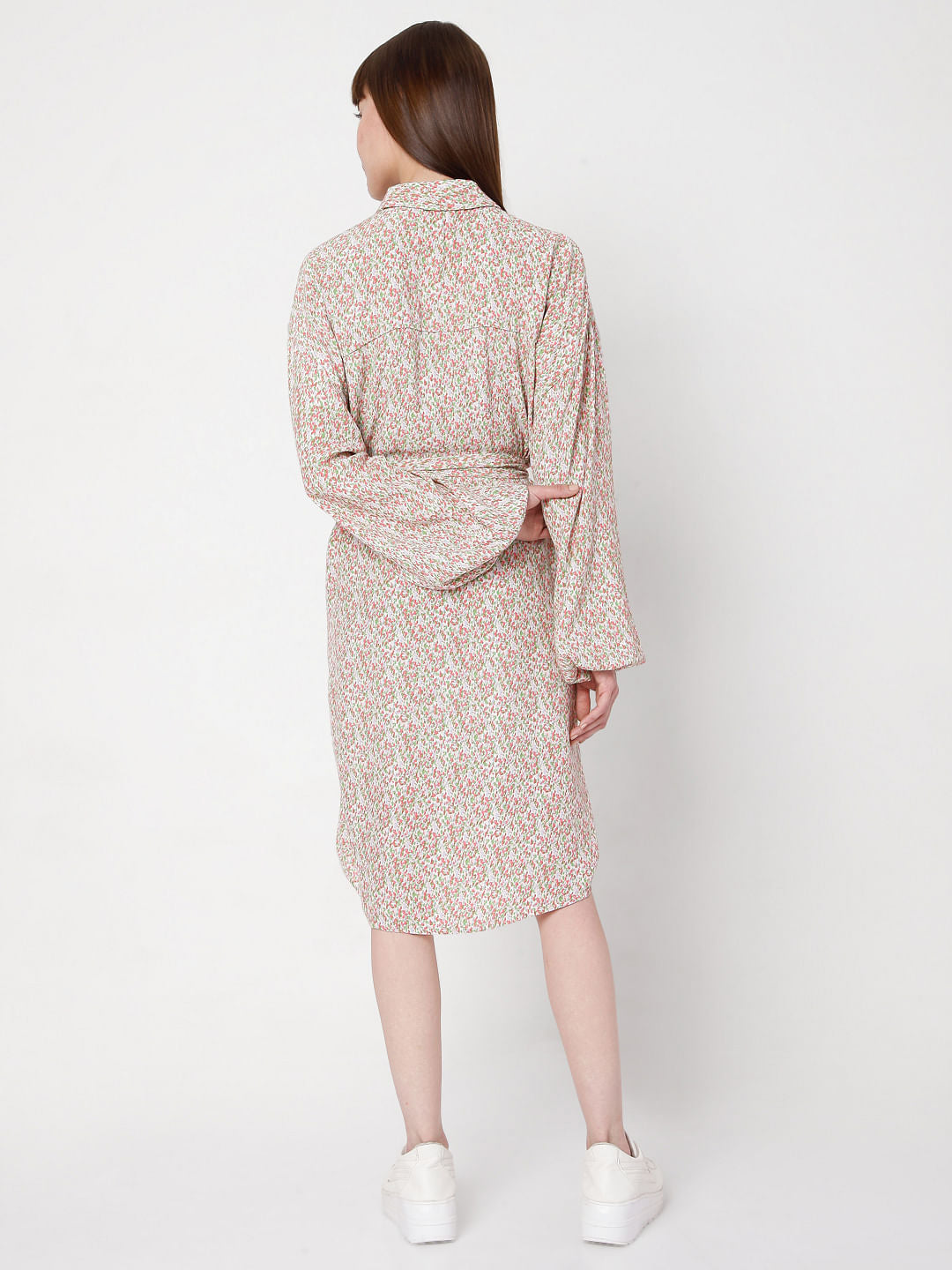 Pink Floral Print Dress