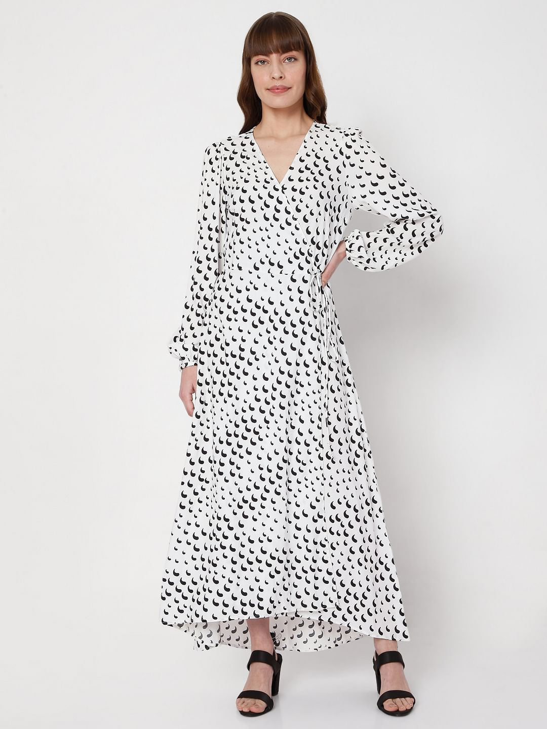 White Printed Maxi Dress