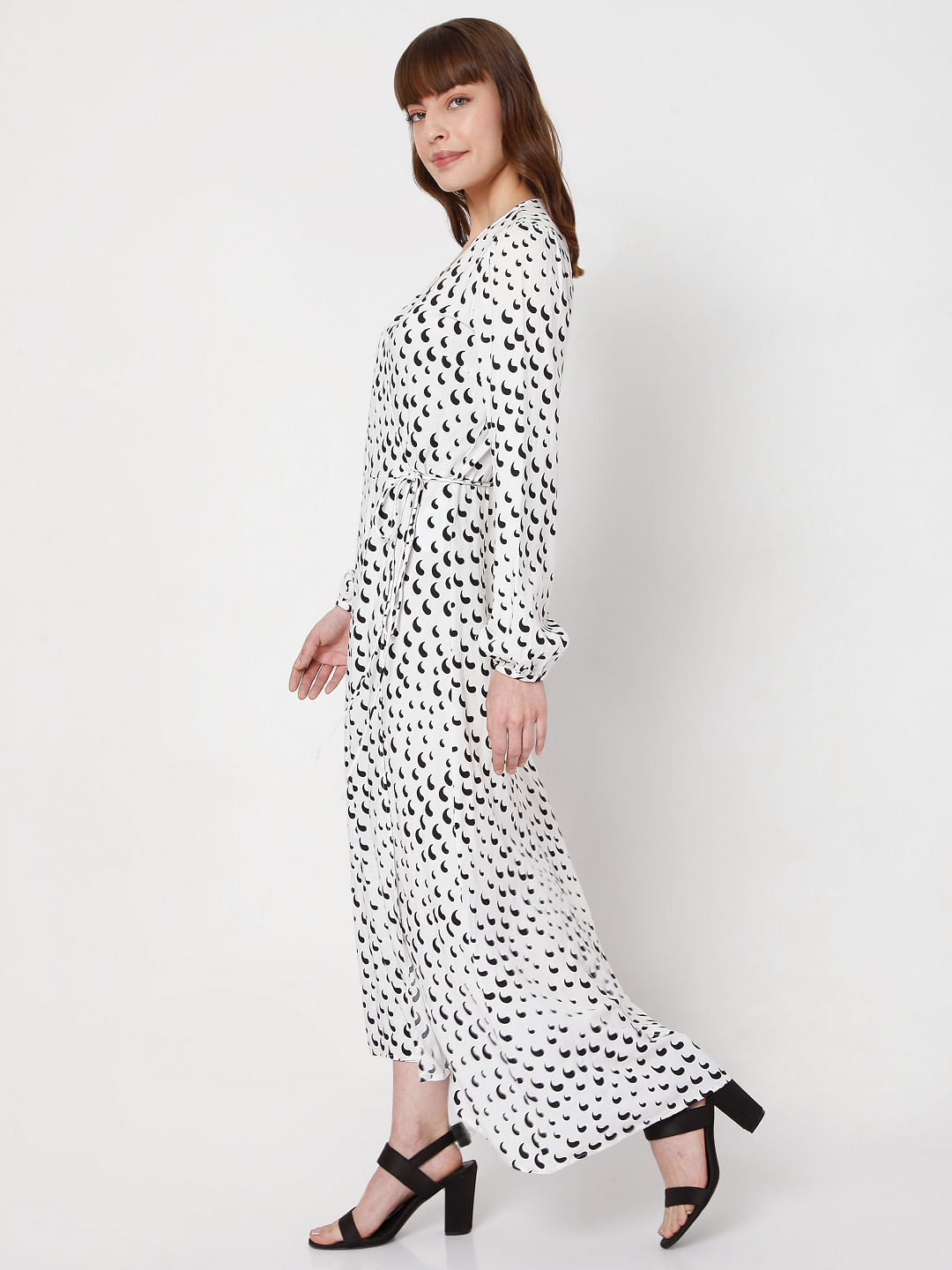 White Printed Maxi Dress