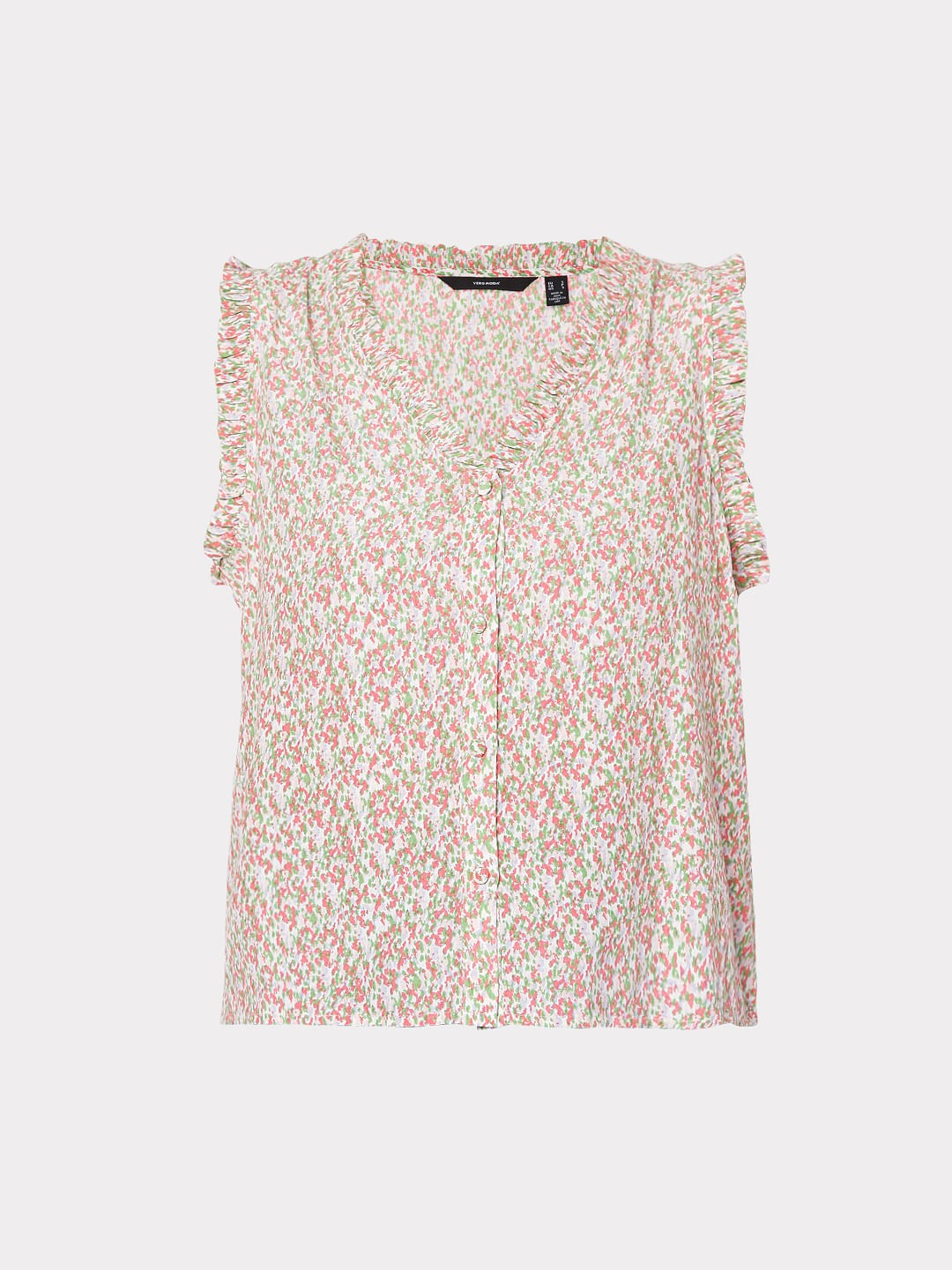 Pink Ditsy Print Top