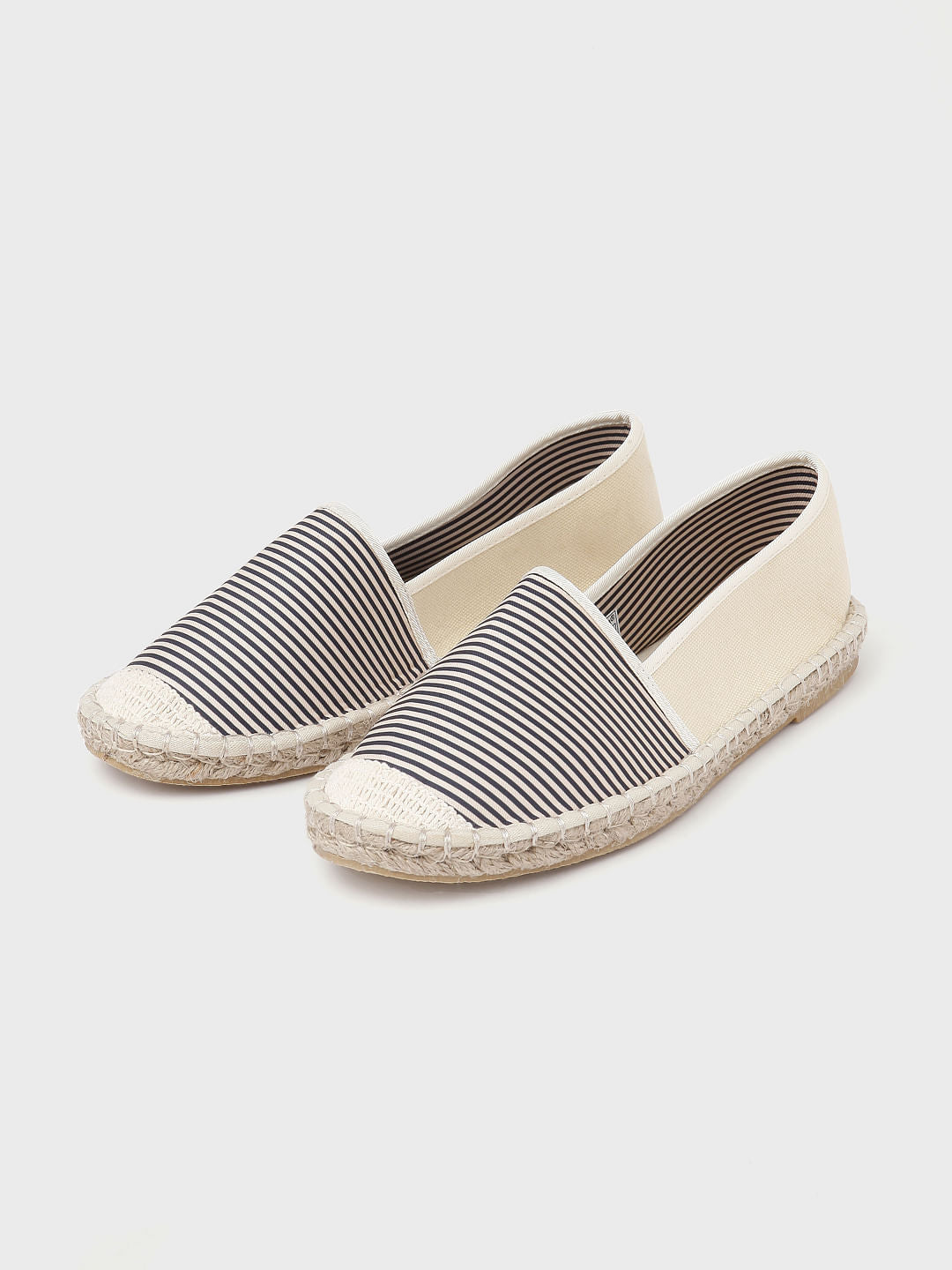 Beige Striped Shoes