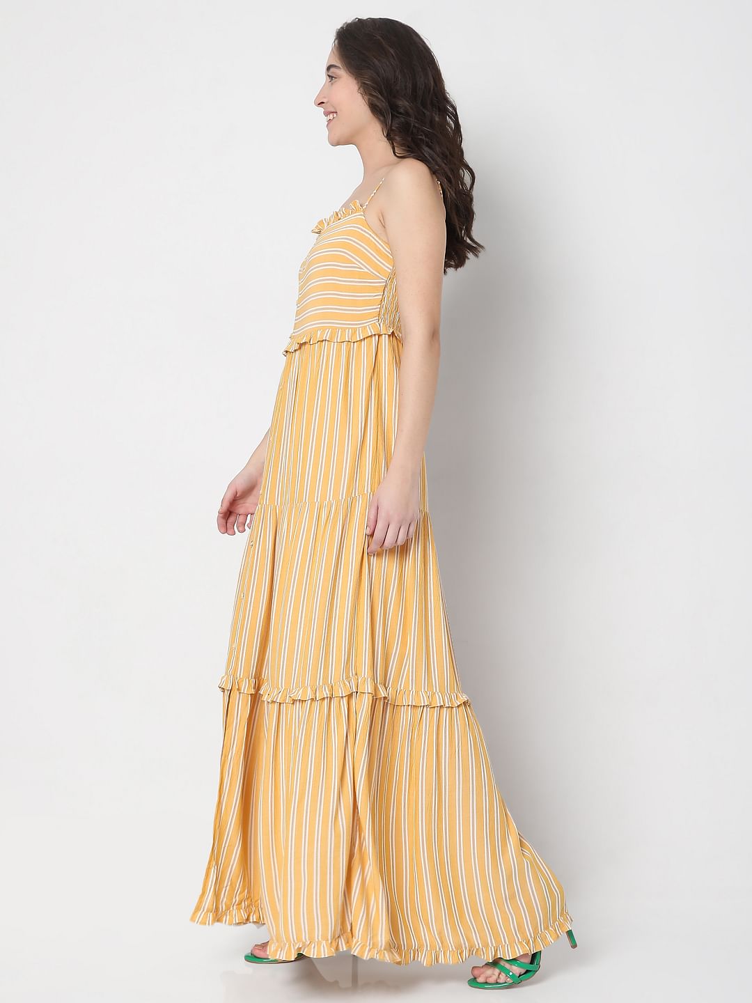 Yellow Striped Maxi Dress