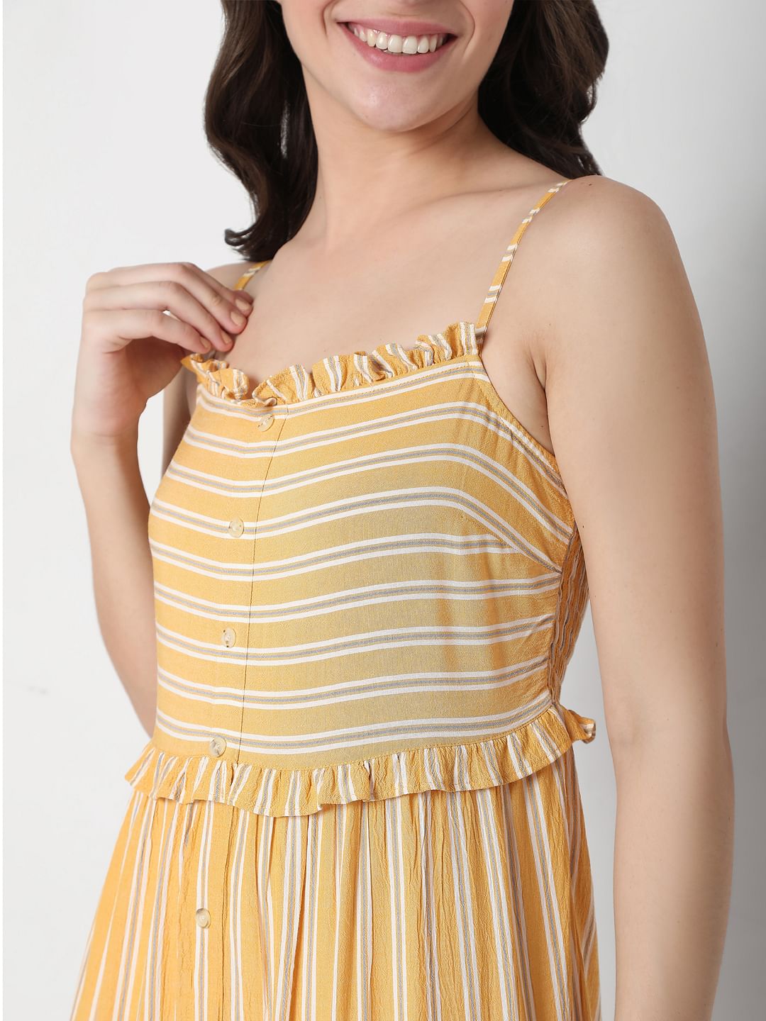 Yellow Striped Maxi Dress