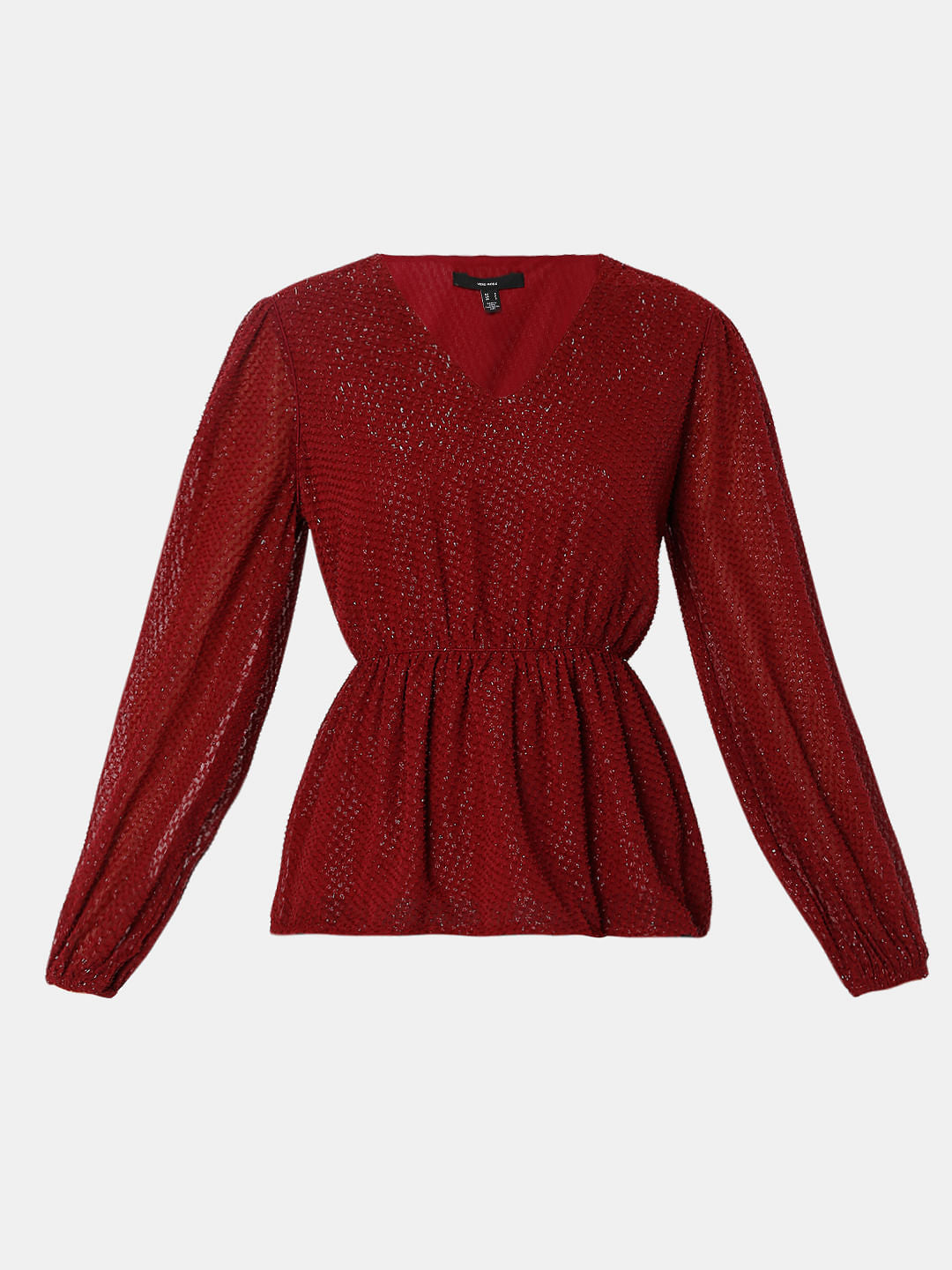 Maroon V-Neck Top