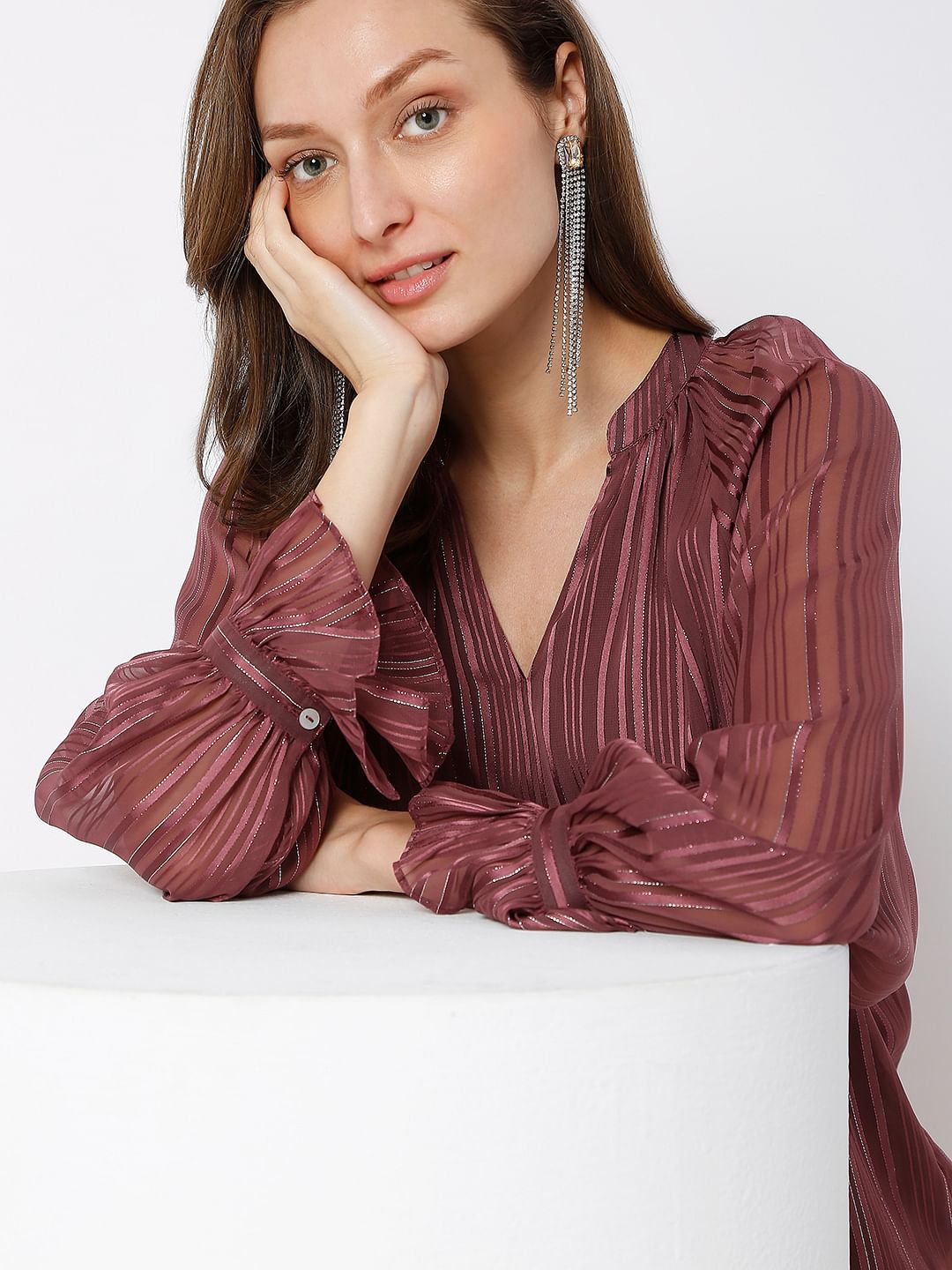 Violet Striped Top