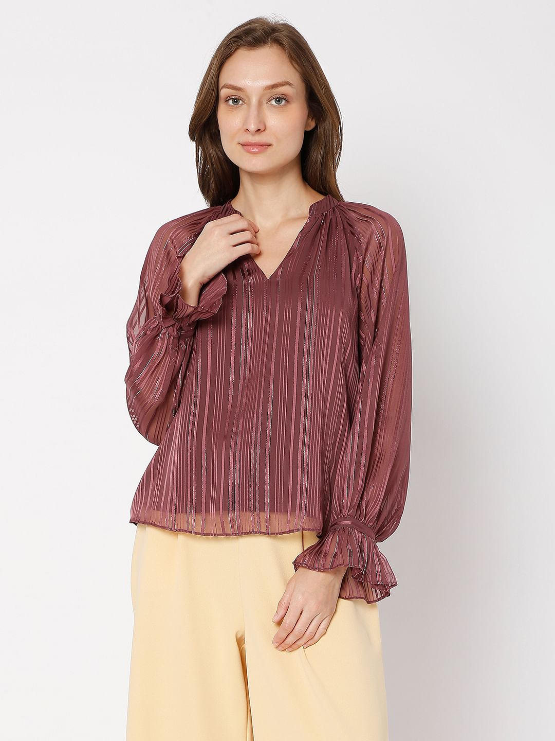 Violet Striped Top