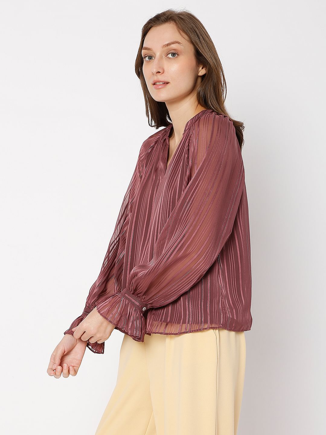 Violet Striped Top