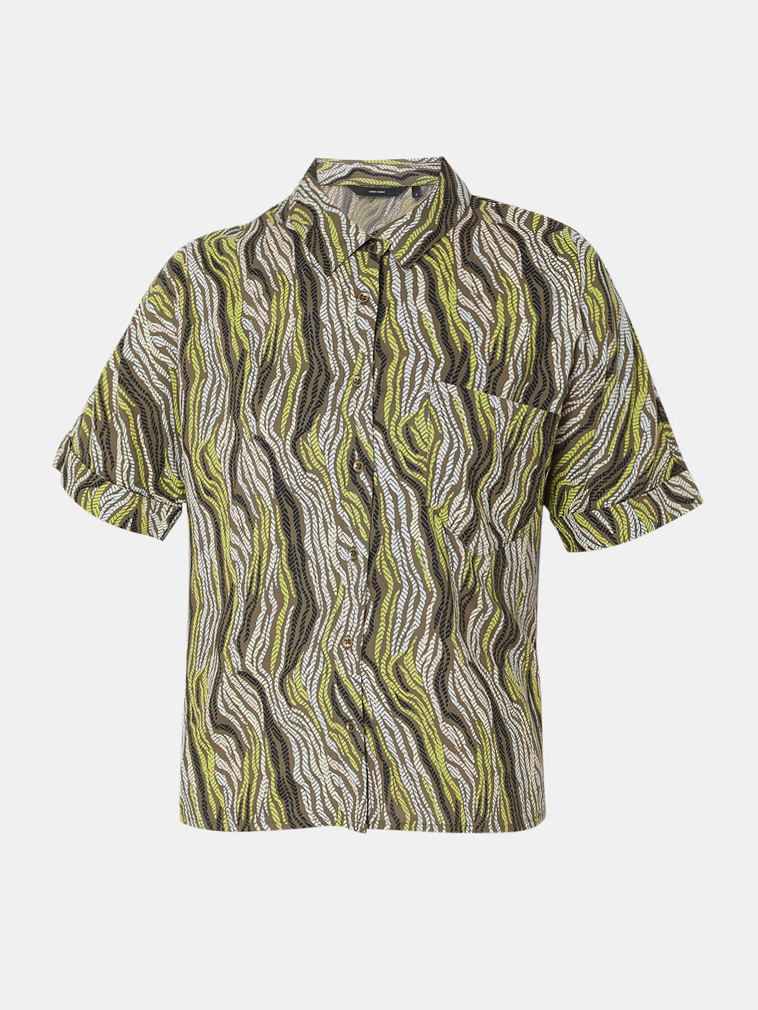 Green Abstract Print Shirt