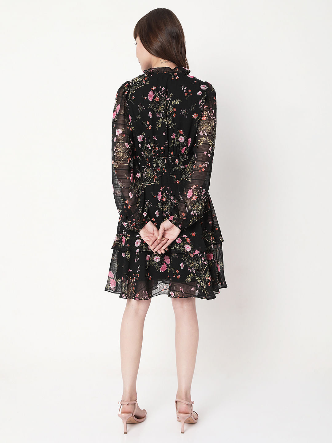 Black Floral Shift Dress