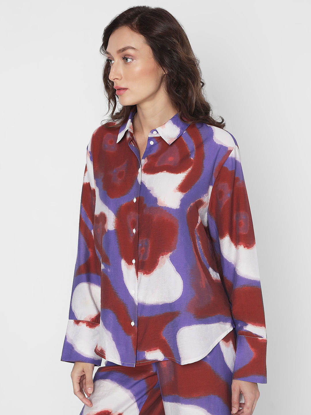 Multi-Coloured Abstract Print Co-Ord Set Shirt