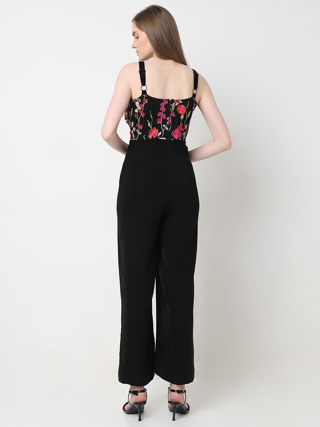 Marquee Black 3D Floral Jumpsuit