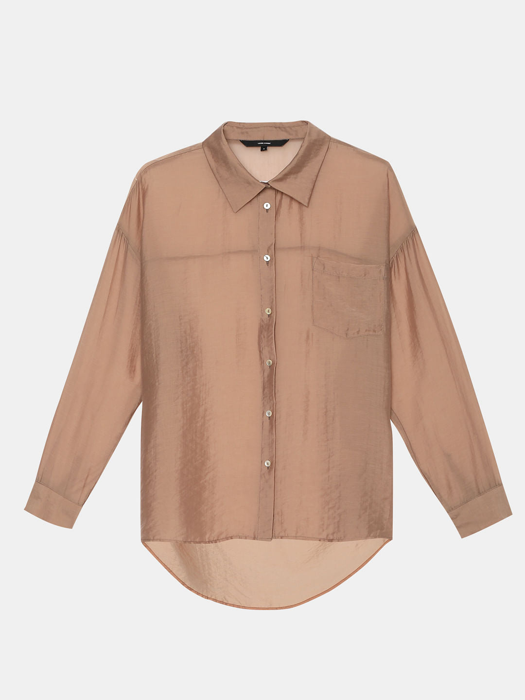 Brown Semi Sheer Shirt