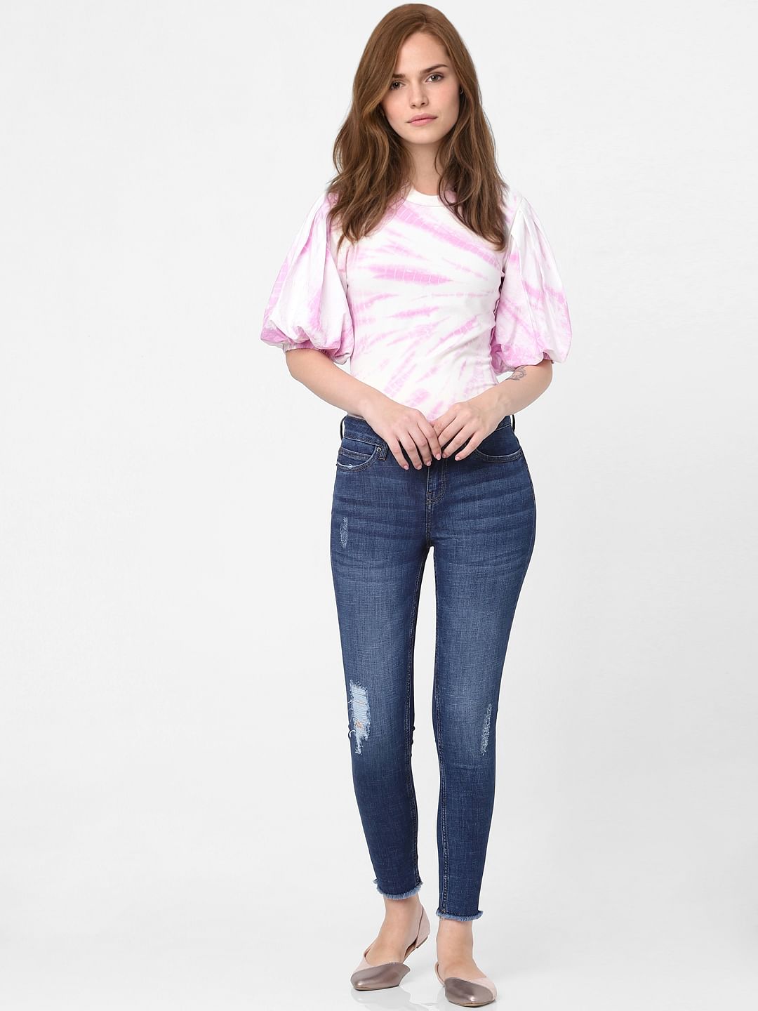 Blue Mid Rise Wendy Skinny Jeans