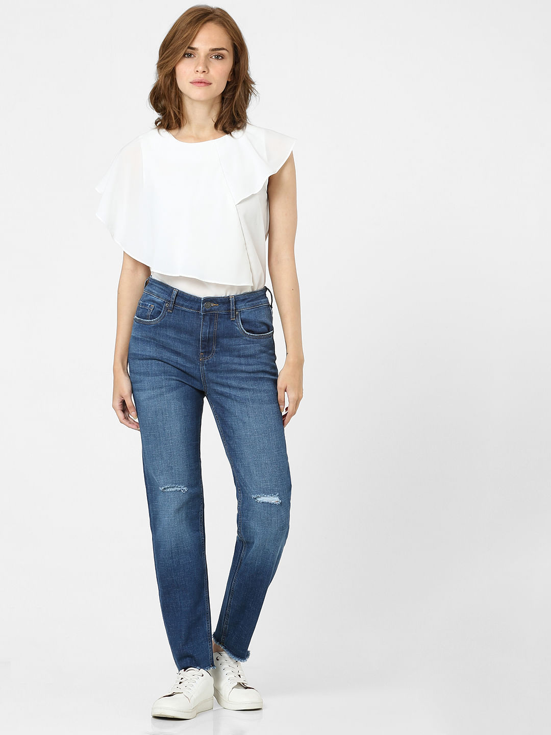 Blue High Rise Slim Jeans
