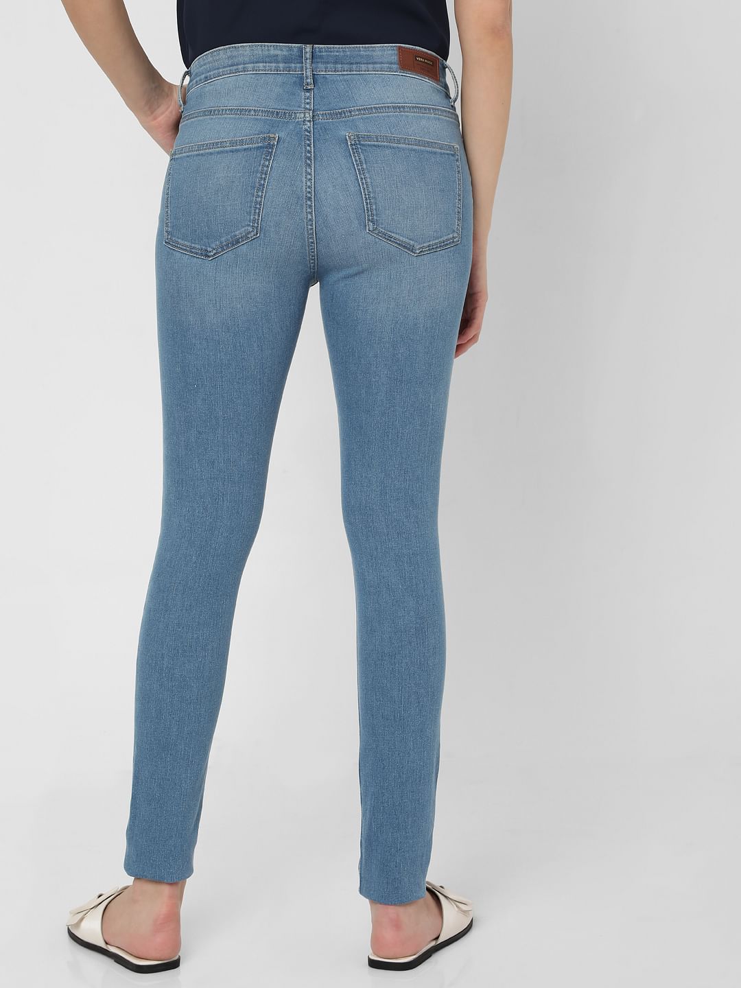 Blue Mid Rise Wendy Skinny Jeans