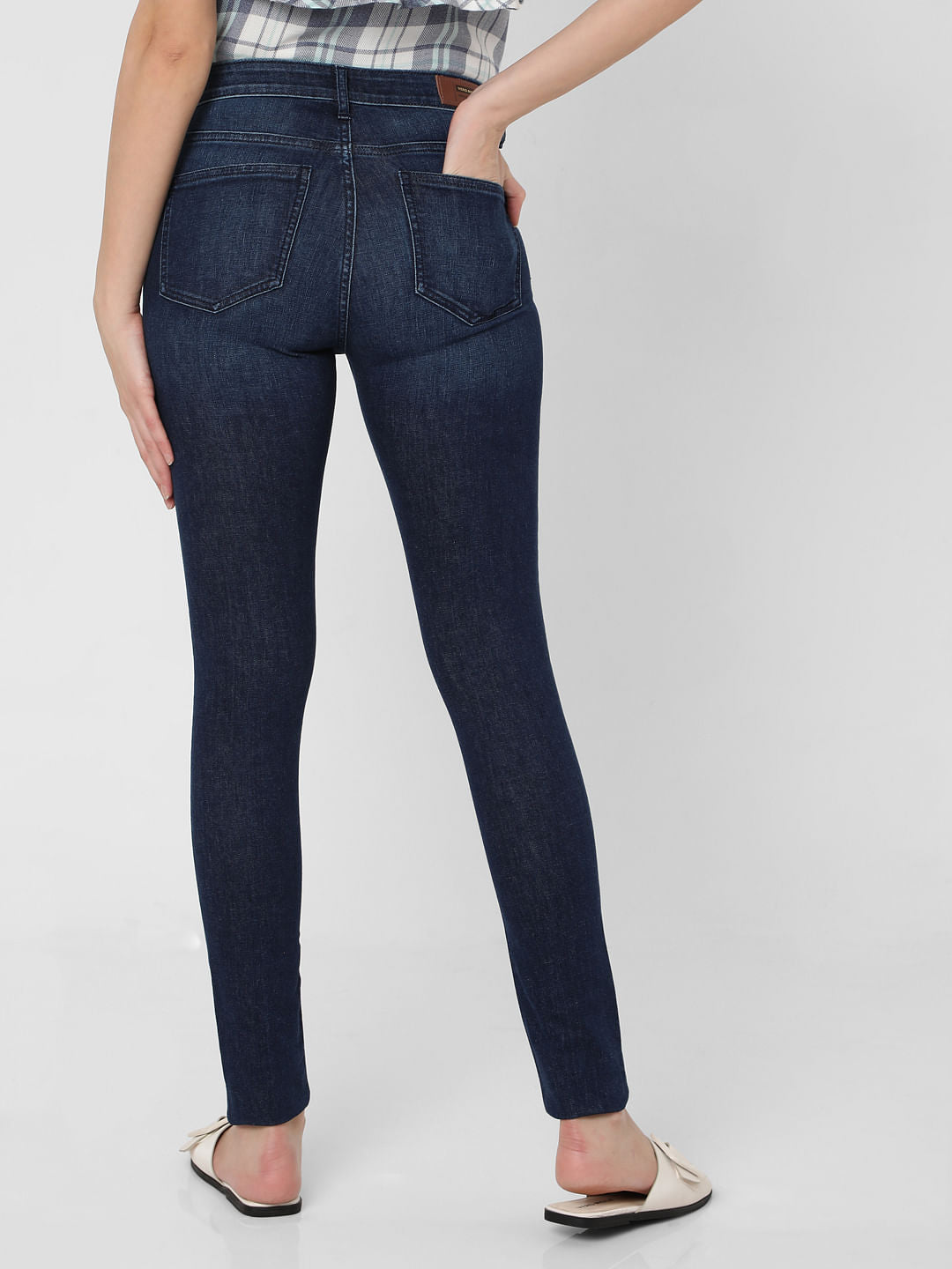 Blue Mid Rise Bootcut Jeans
