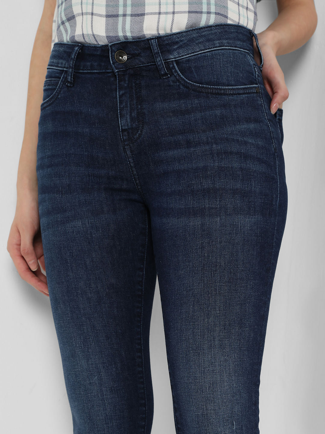 Blue Mid Rise Bootcut Jeans