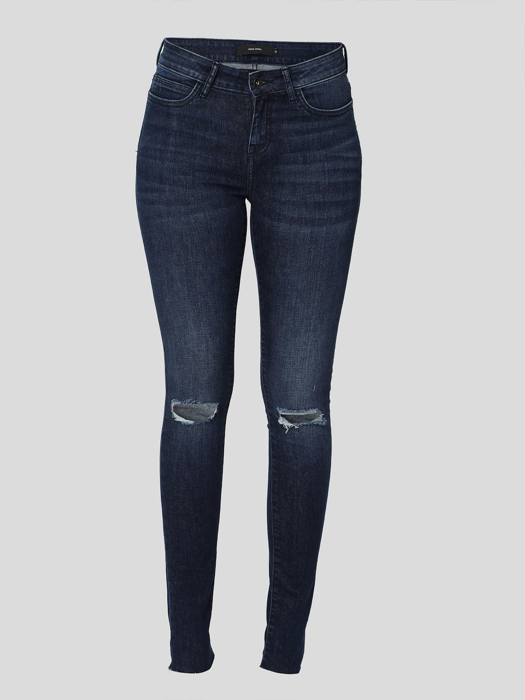 Blue Mid Rise Bootcut Jeans