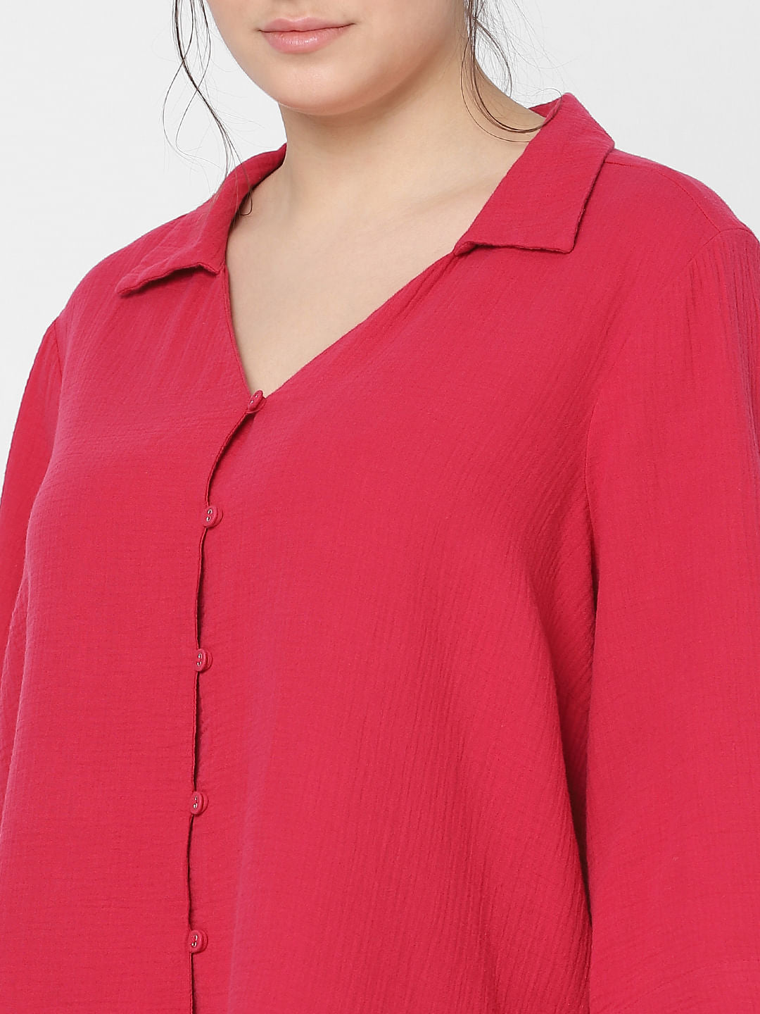 Curve Red V-Neck Shirt
