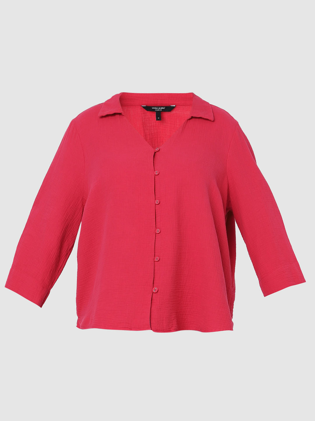 Curve Red V-Neck Shirt
