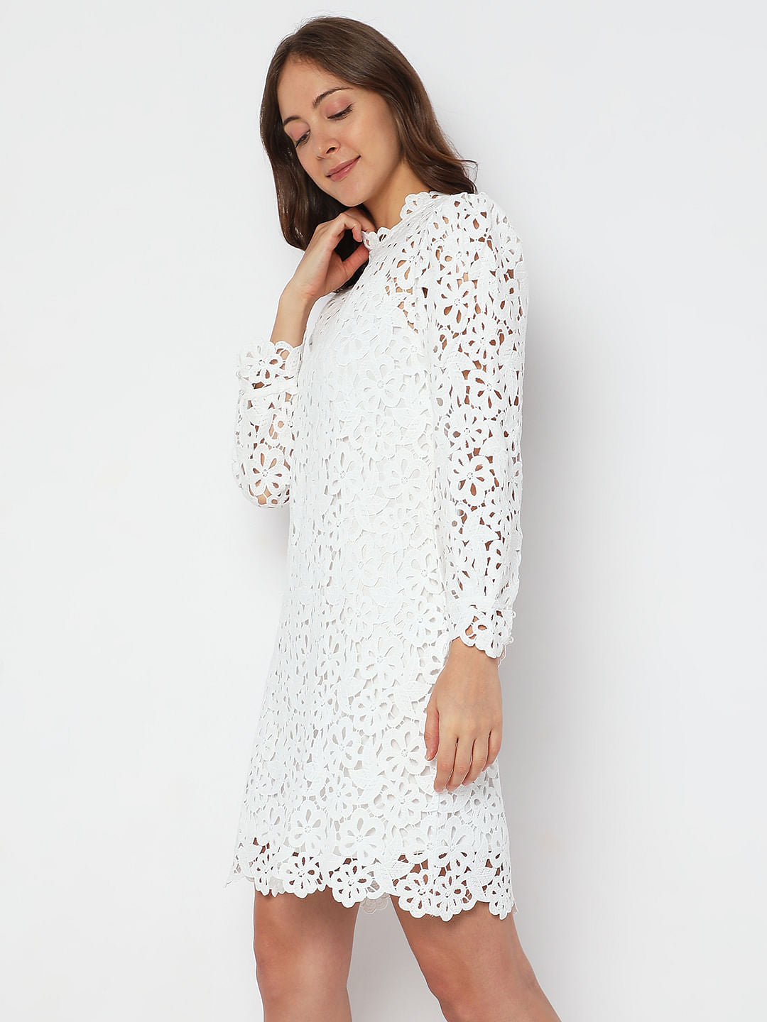 White Lace Shift Dress