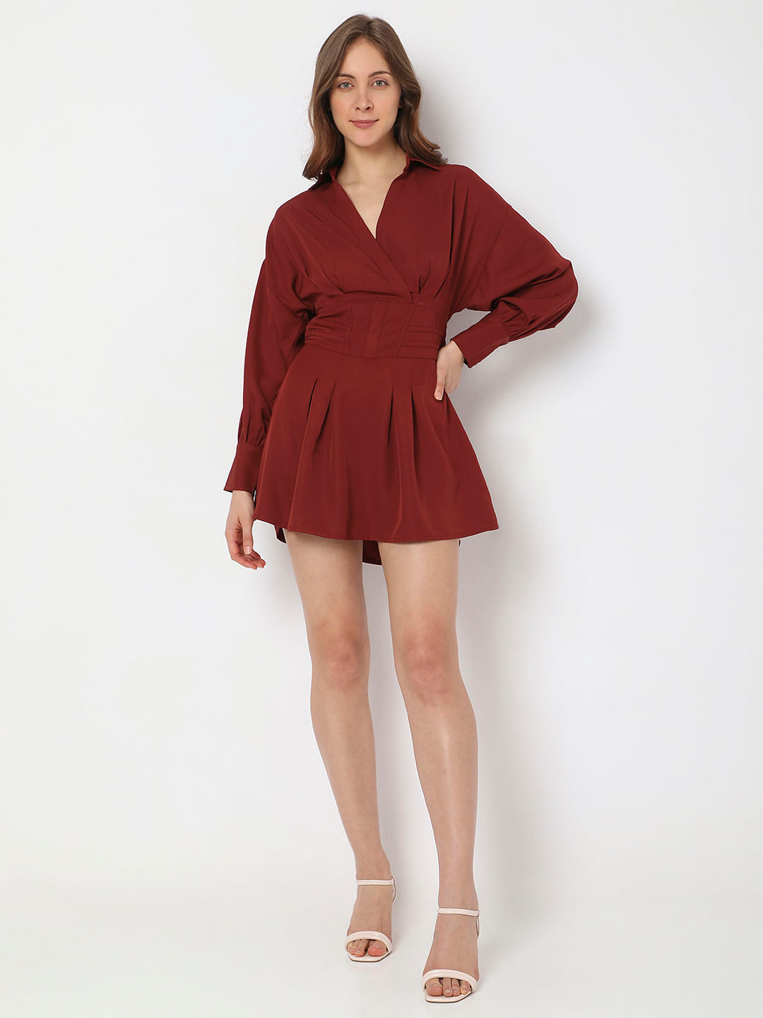 Red Corset Detail Mini Dress