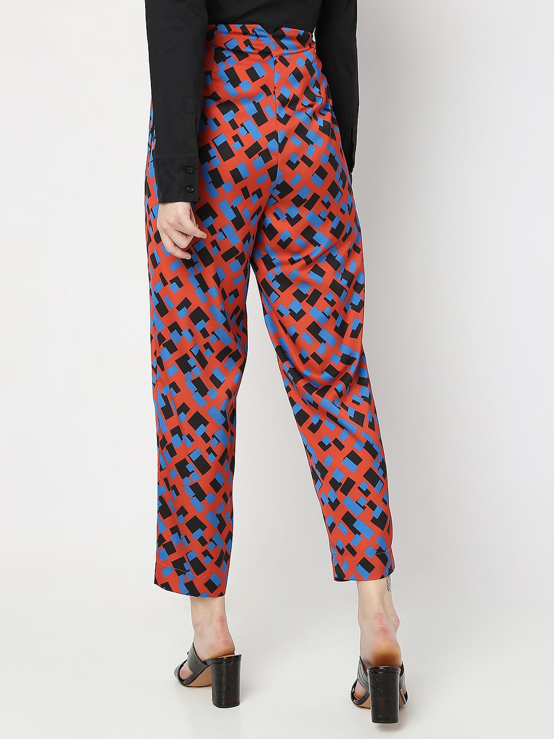 Brown Geometric Print Co-Ord Set Pants