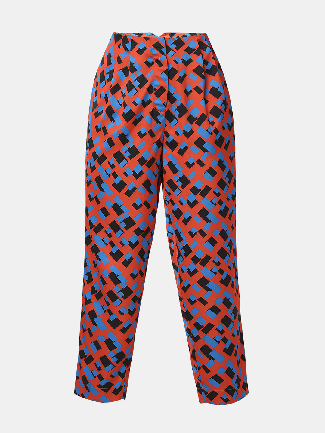 Brown Geometric Print Co-Ord Set Pants