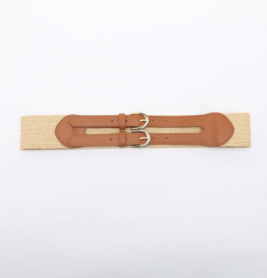 Beige Straw Waist Belt