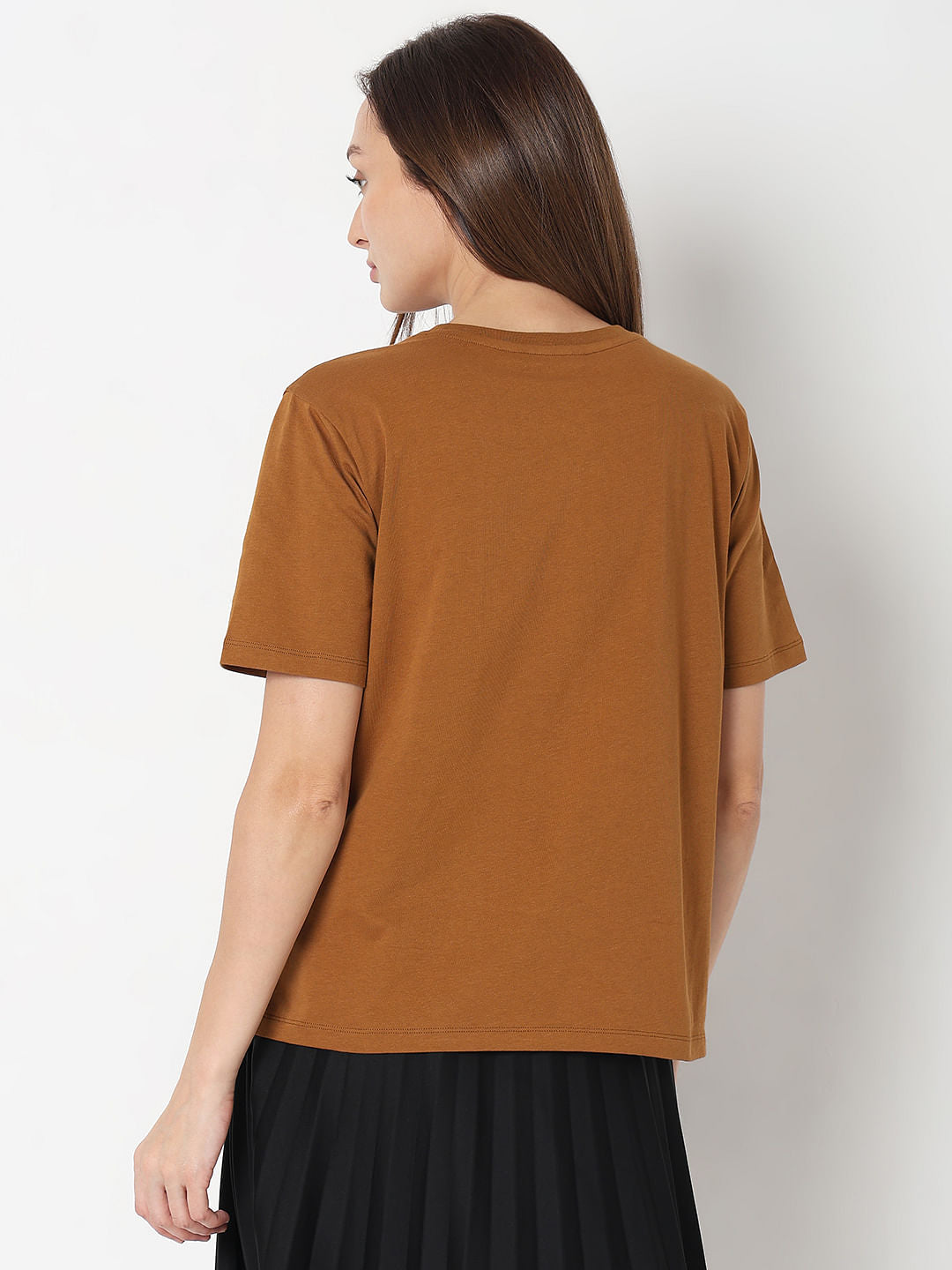 Brown Floral Print T-Shirt