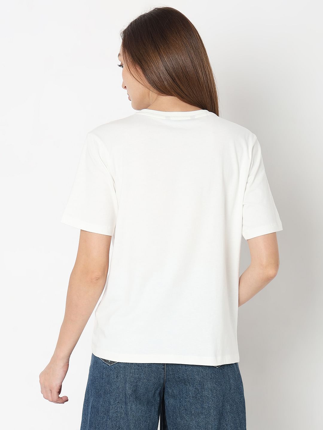 White Floral Print T-Shirt