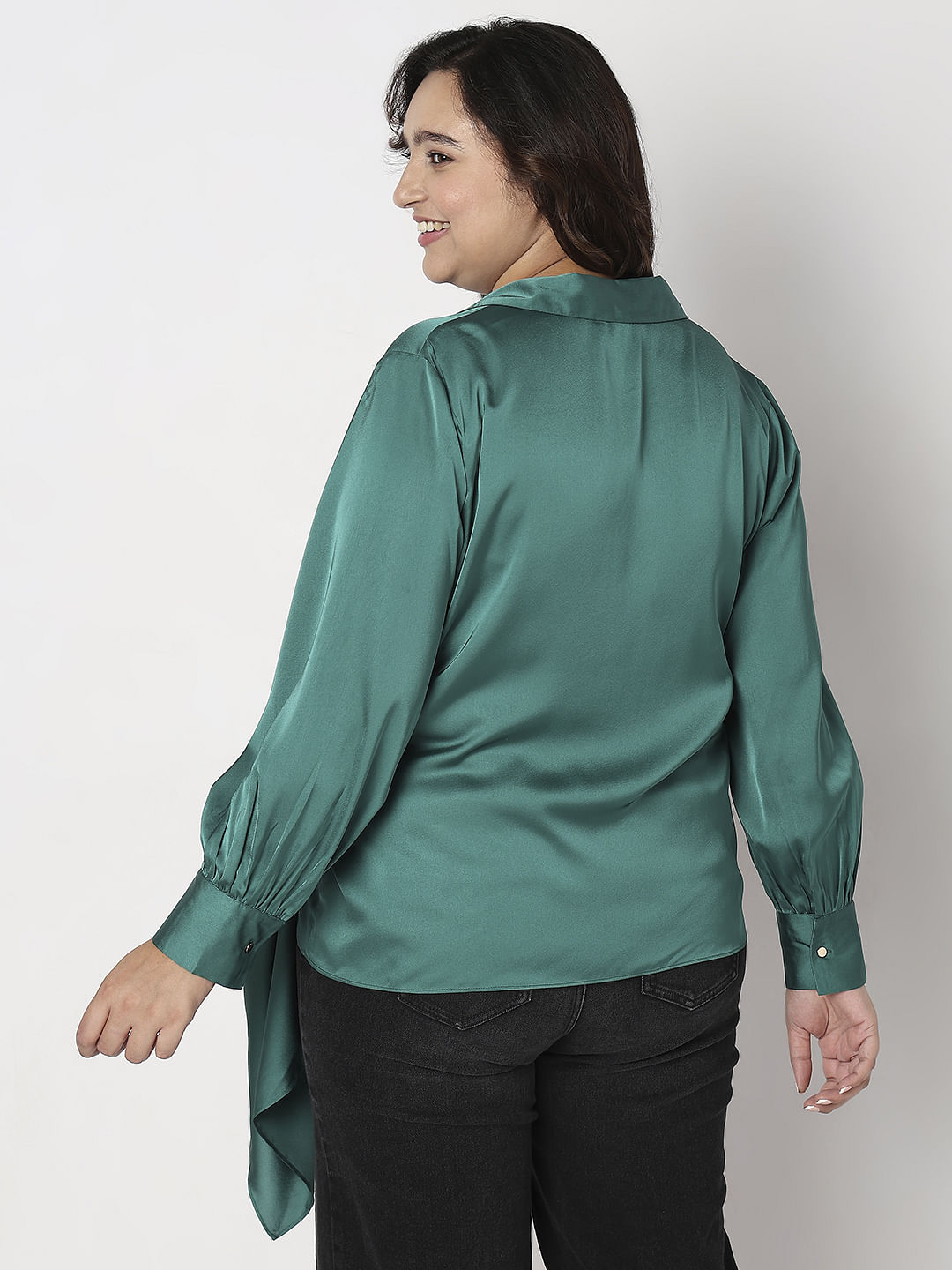Curve Green Overlap Shirt