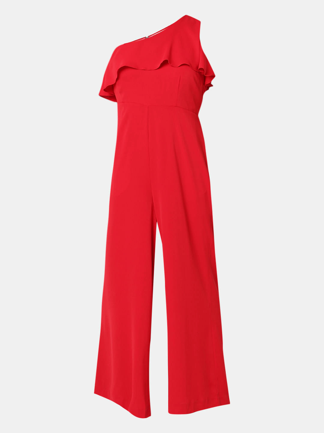 Red One Shoulder Jumpsuit