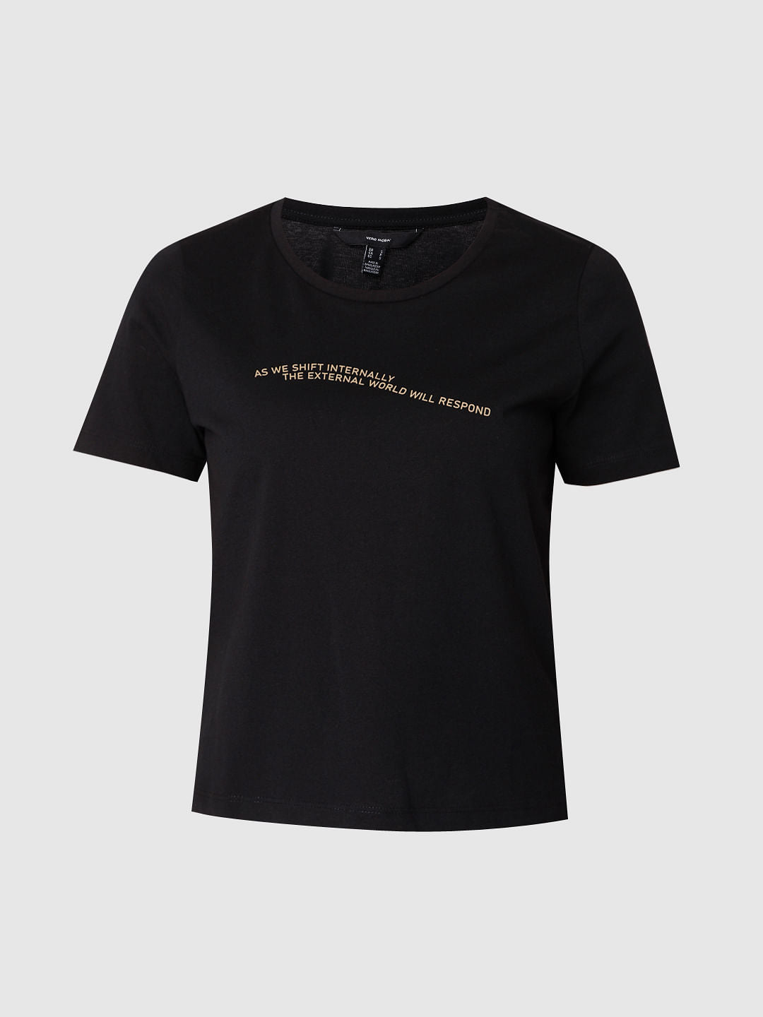 Black Slogan Print T-Shirt