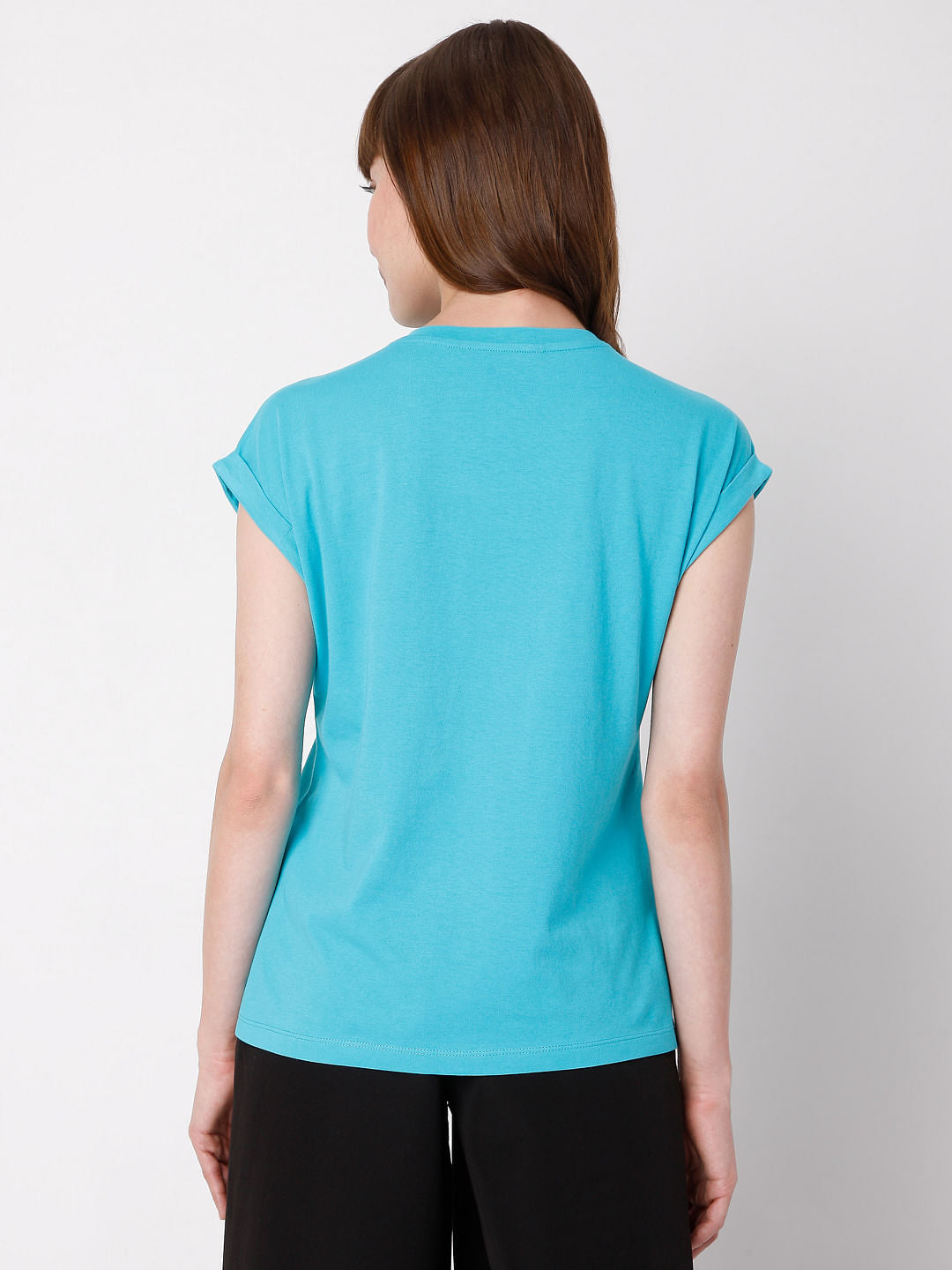 Blue Slogan Print T-Shirt