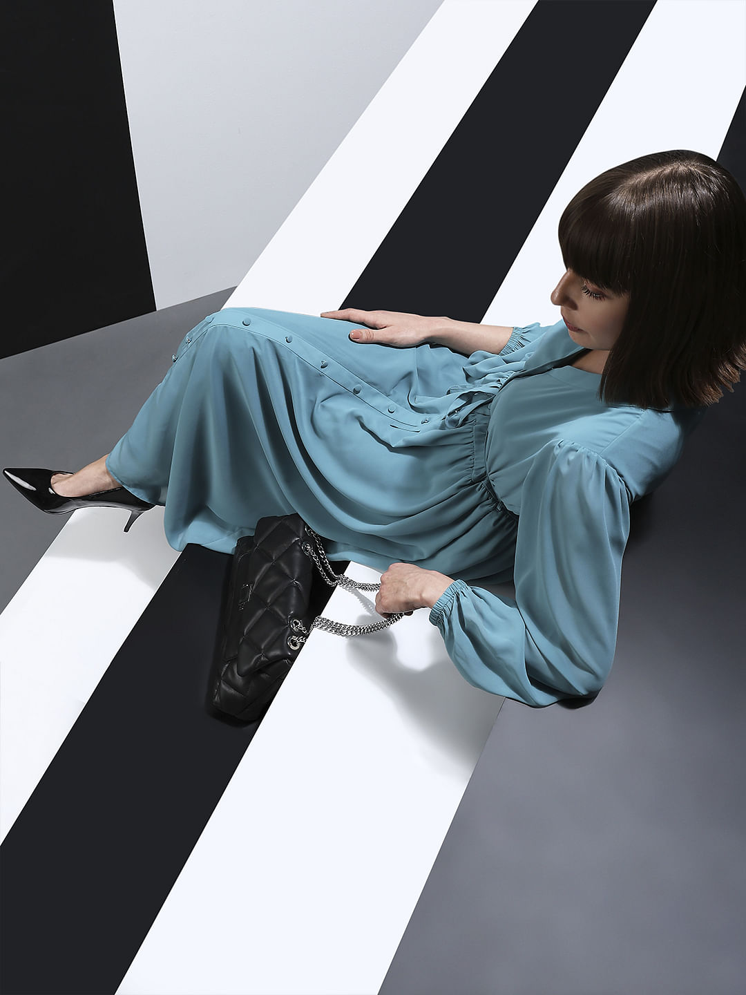 Teal Midi Shirt Dress