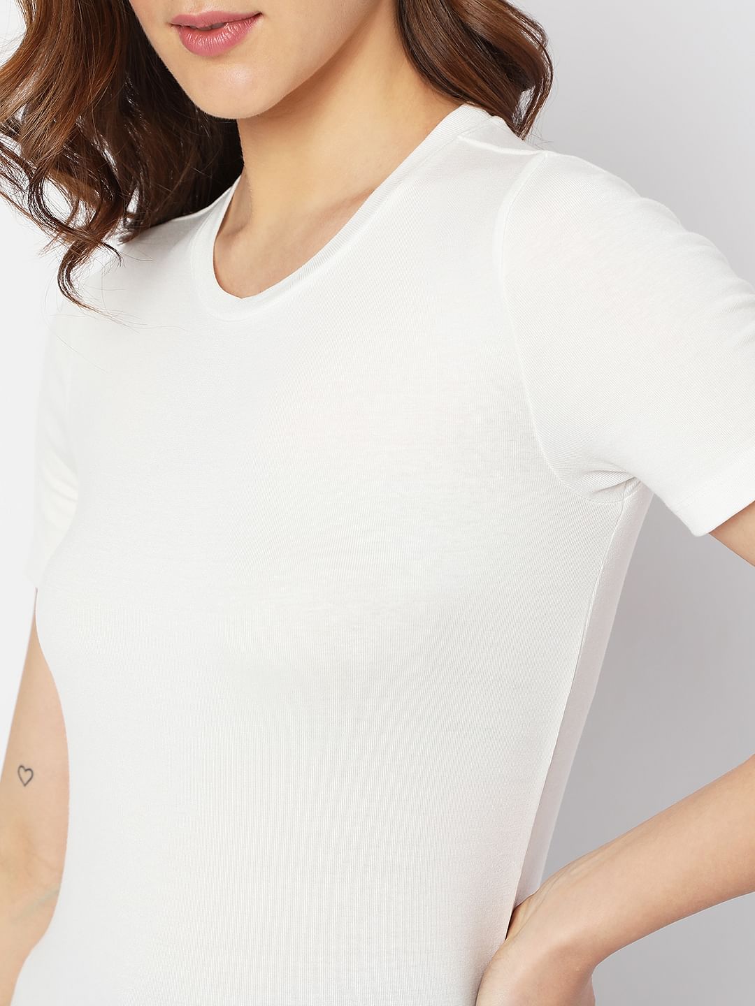 White Solid T-Shirt