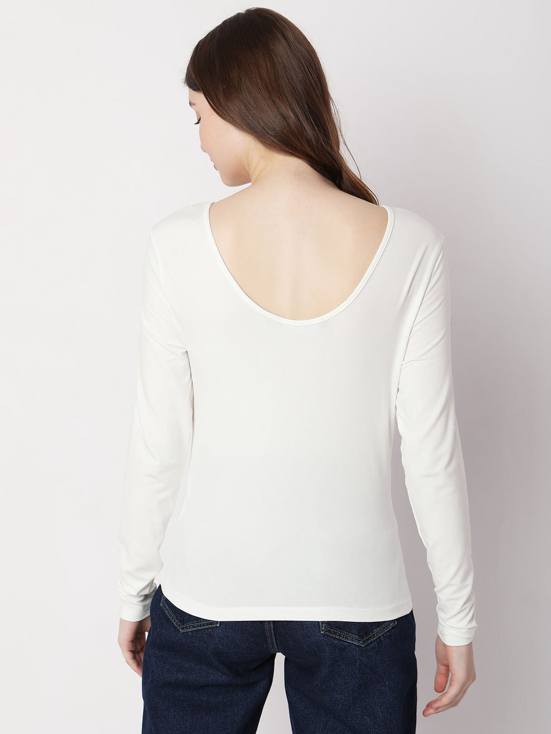 White O-Neck Top