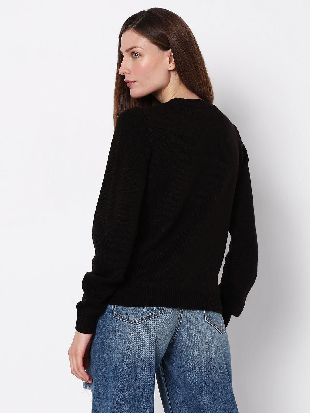 Black Candyheart Print Pullover