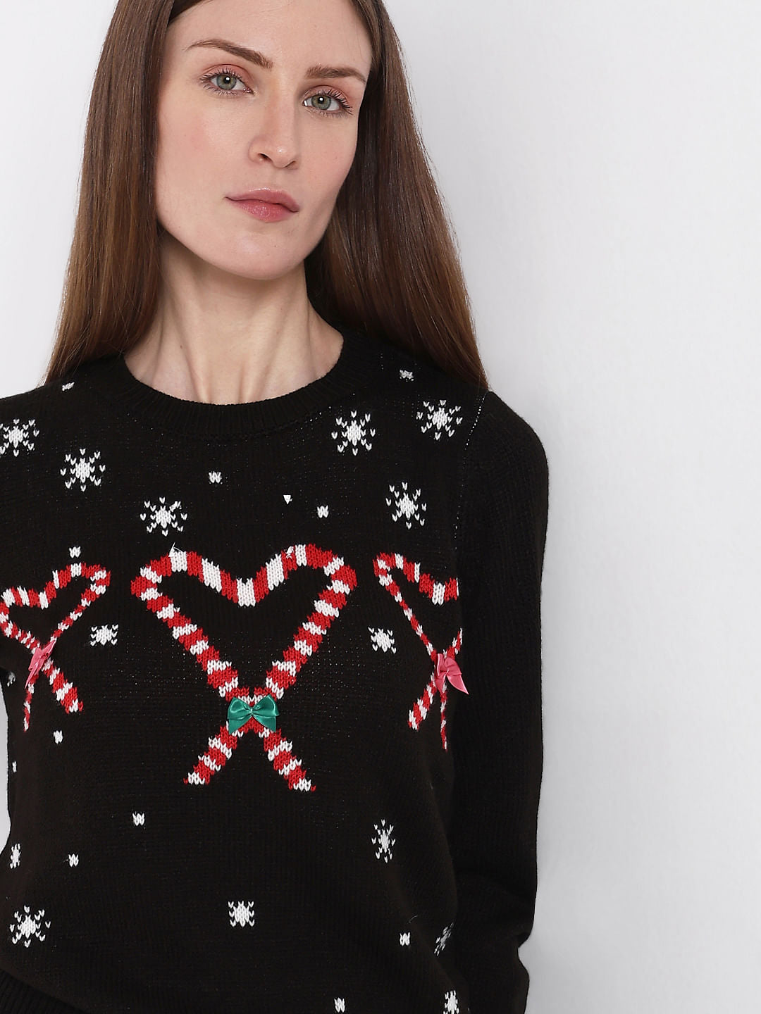 Black Candyheart Print Pullover