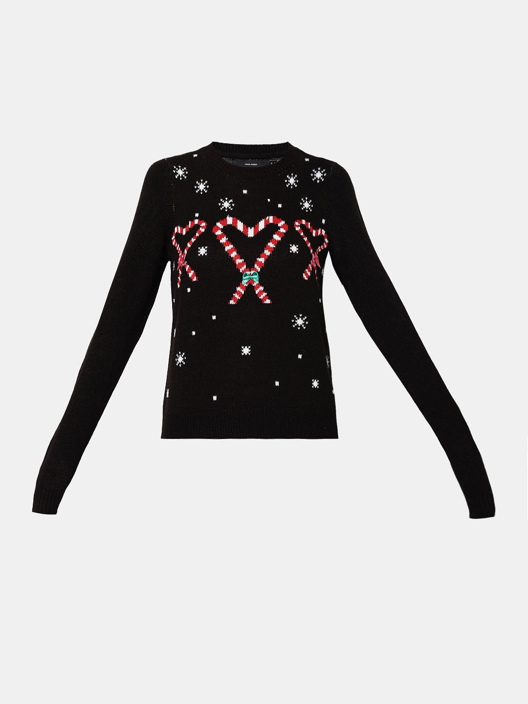 Black Candyheart Print Pullover