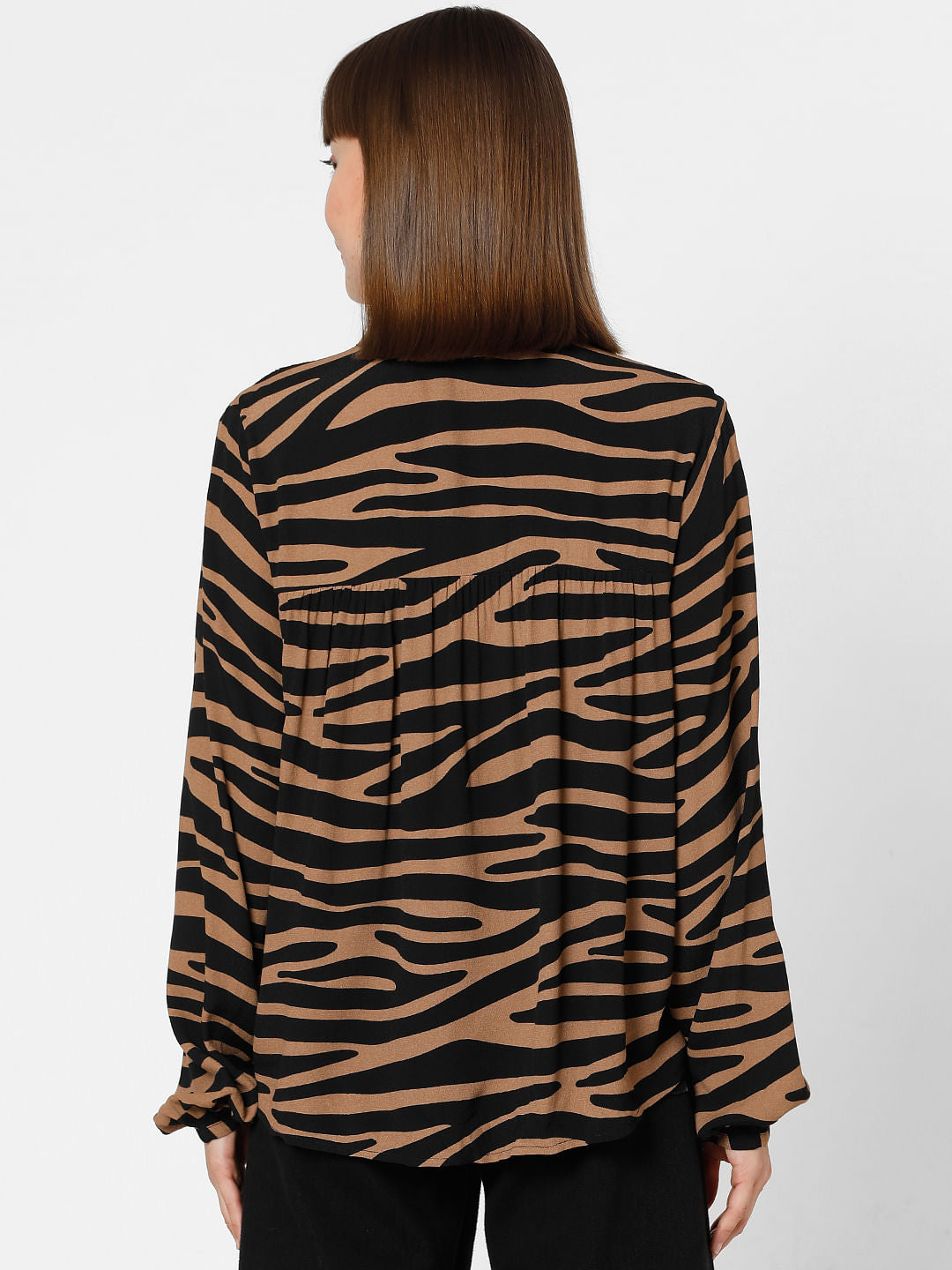 Brown Animal Print Top
