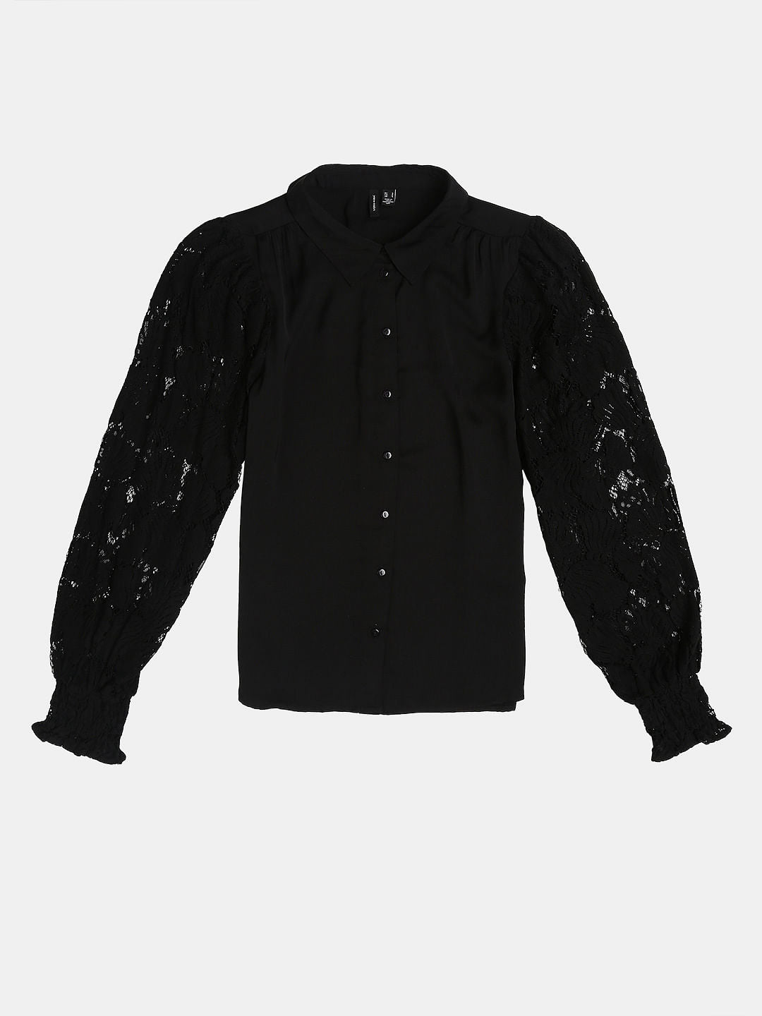 Black Lace Sleeves Shirt