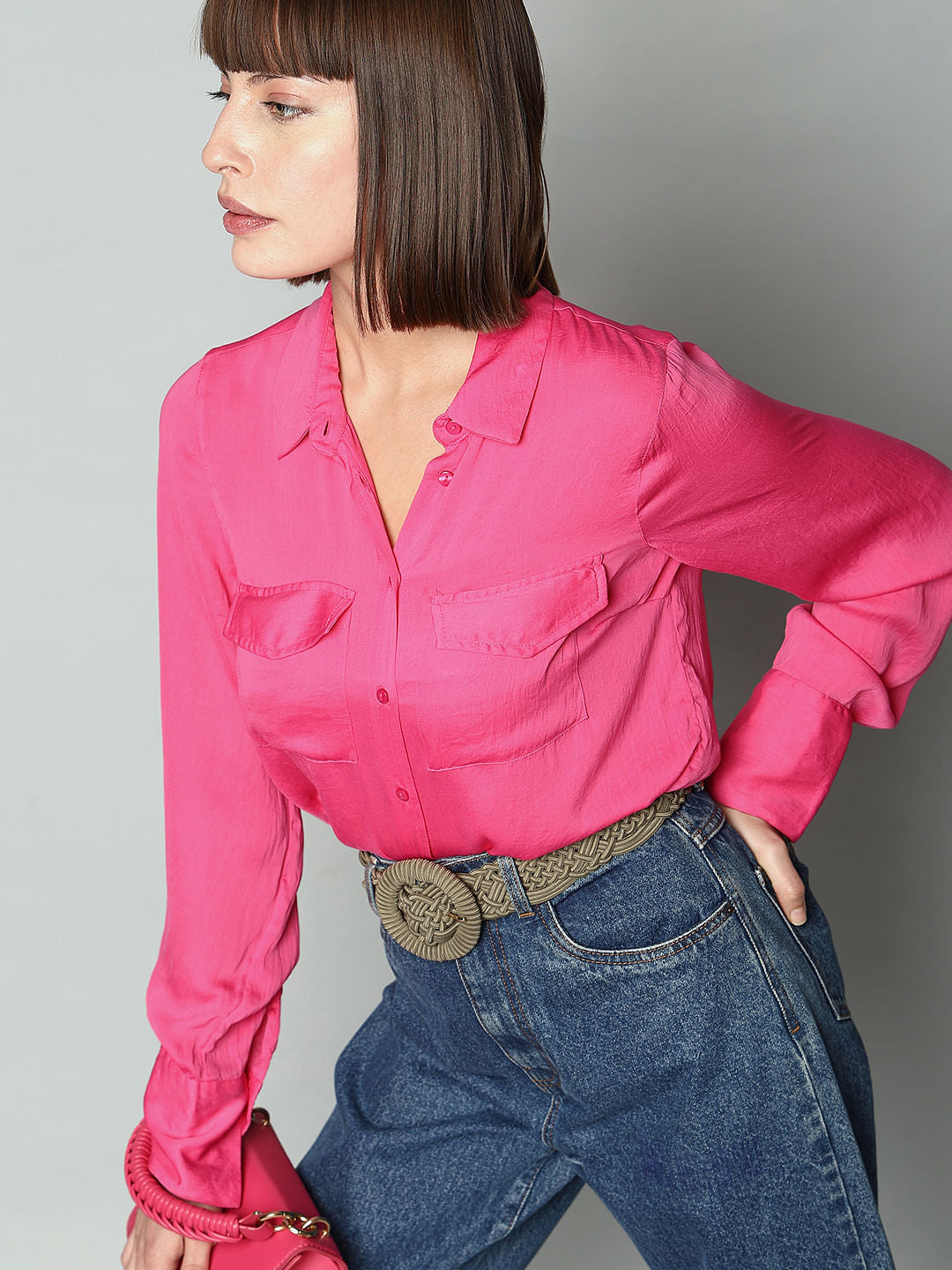 Pink Plain Coloured Shirt