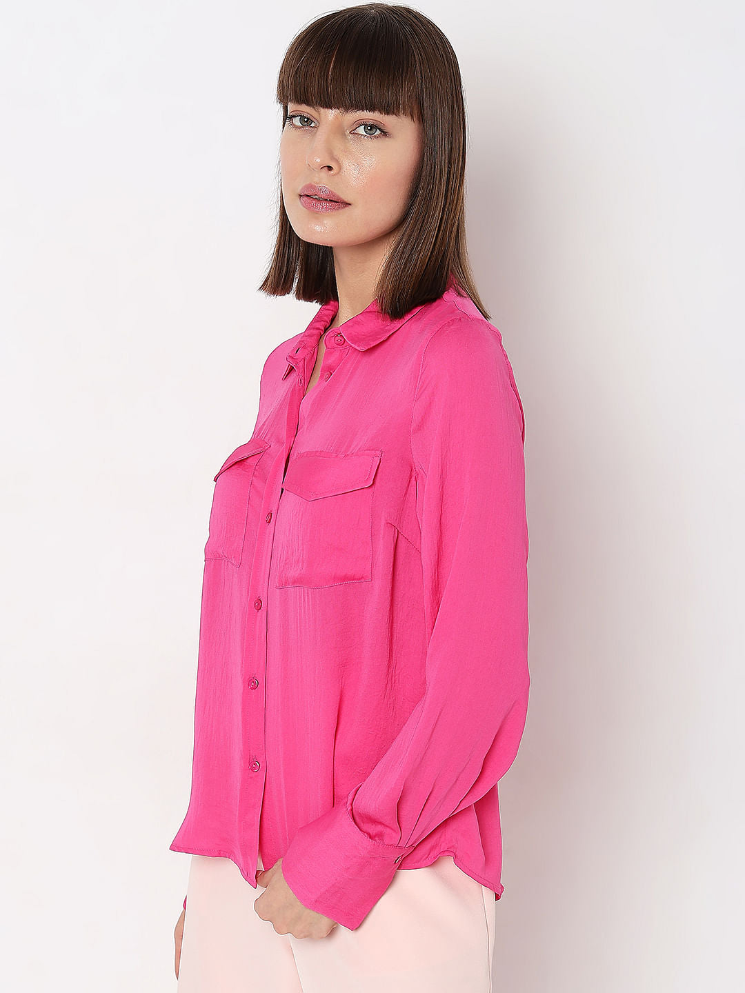 Pink Plain Coloured Shirt