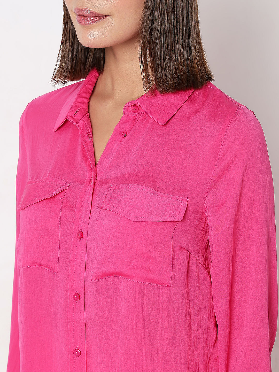 Pink Plain Coloured Shirt