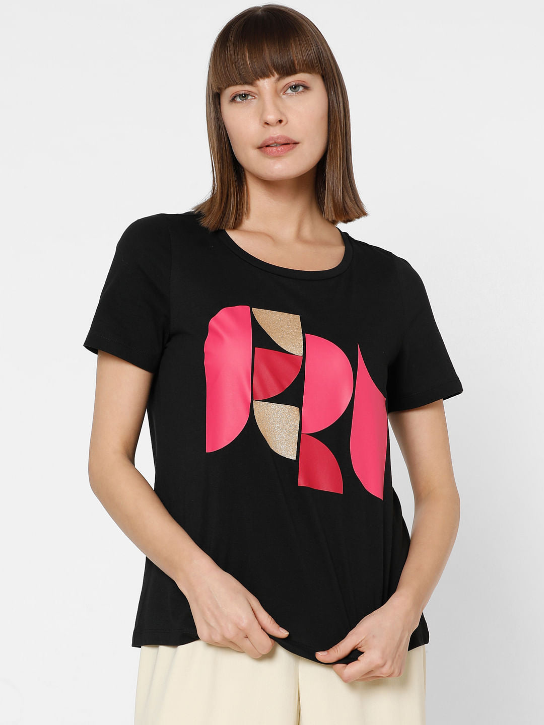 Black Graphic Print T-Shirt
