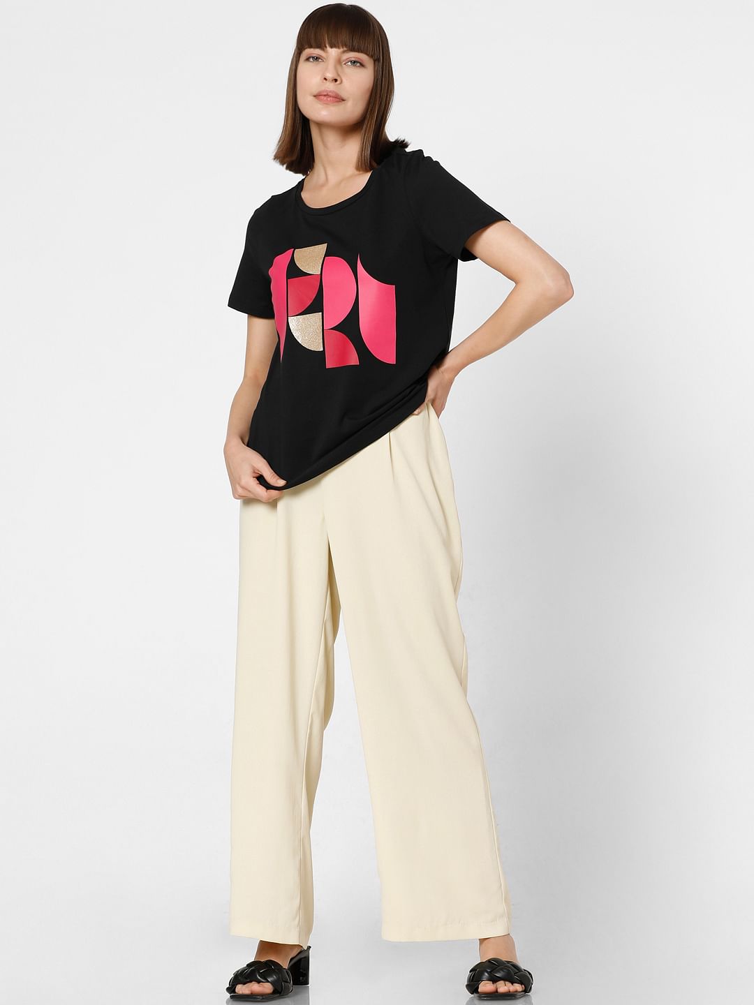 Black Graphic Print T-Shirt